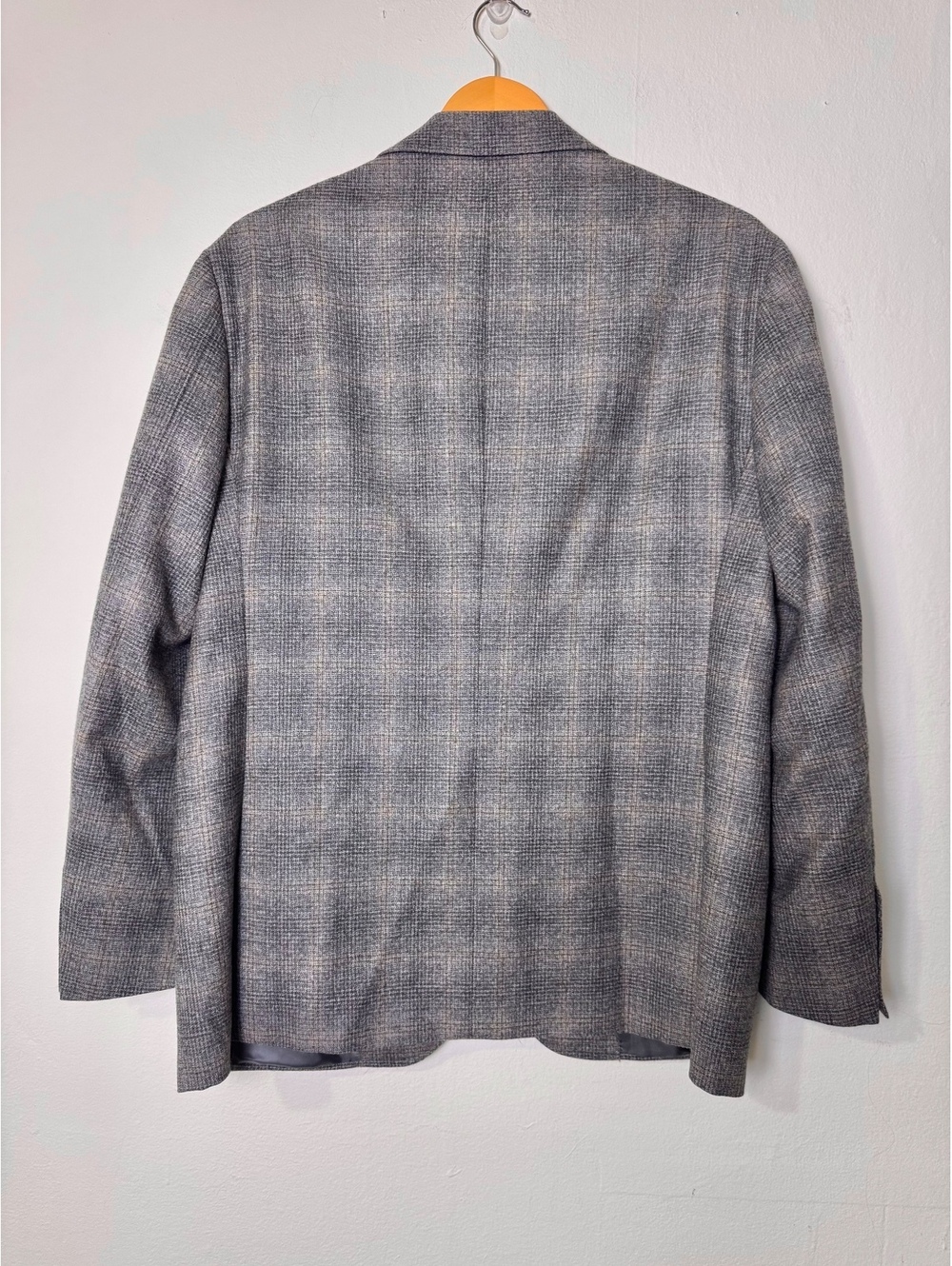 Canali Kei sport coat of tan and grey glen plaid US size 44 - Picture 4 of 9